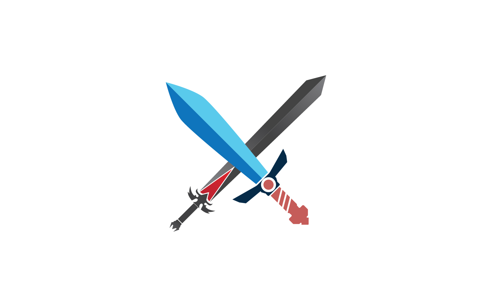Sword item collection in game vector design v16