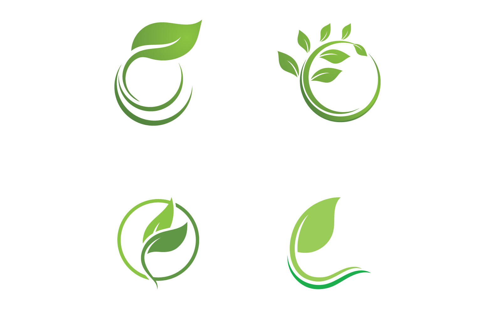 Eco leaf green tree tea leaf and nature leaf logo v5