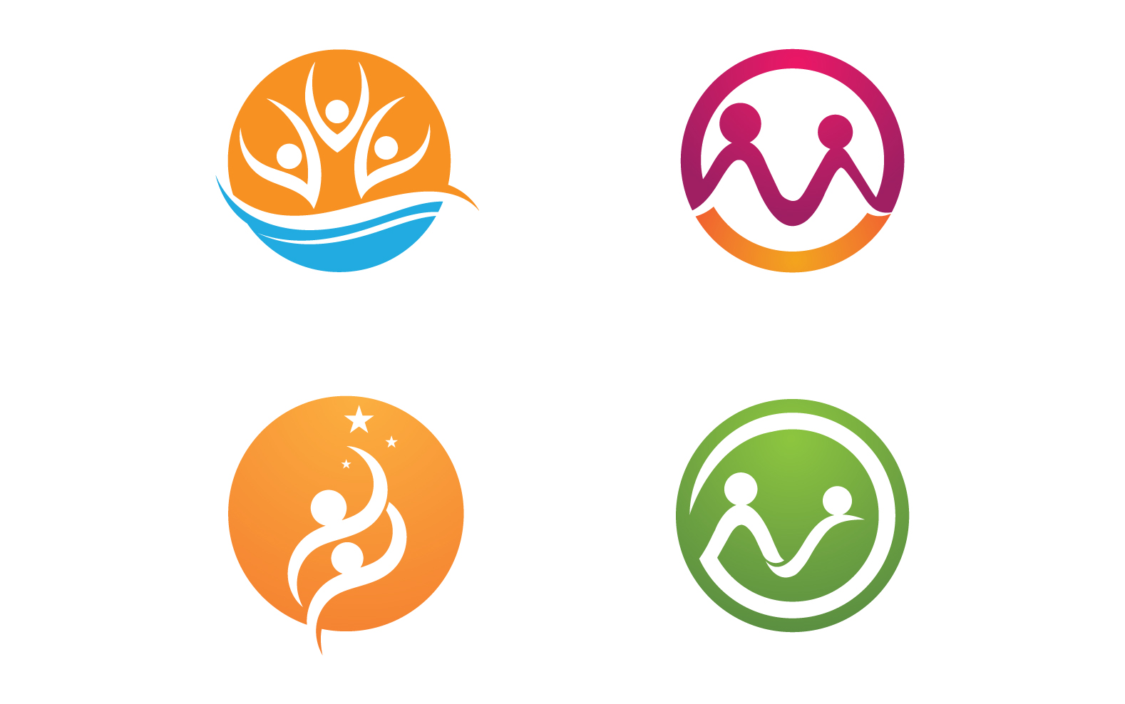 Community group and family care or adoption logo vector v4