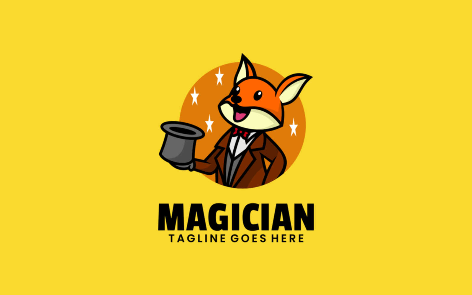 Magician Mascot Cartoon Logo