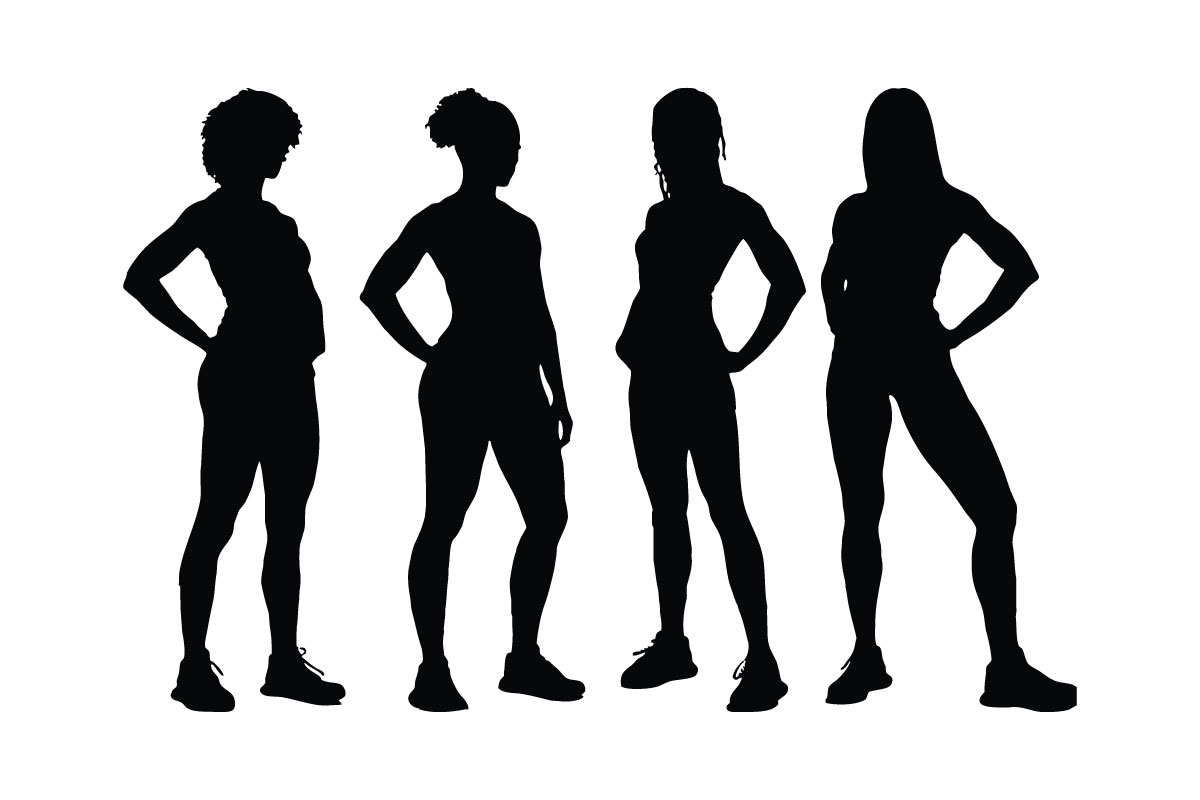 Female bodybuilder silhouette bundle