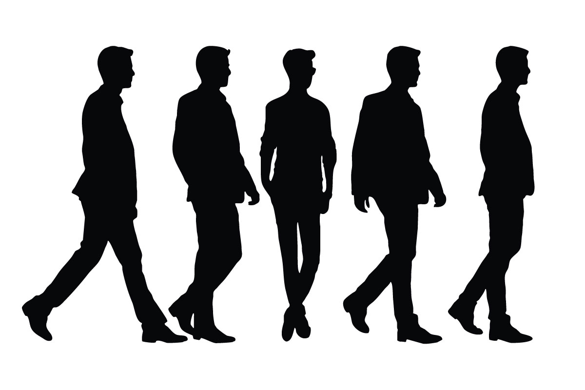 Male businessman silhouette collection