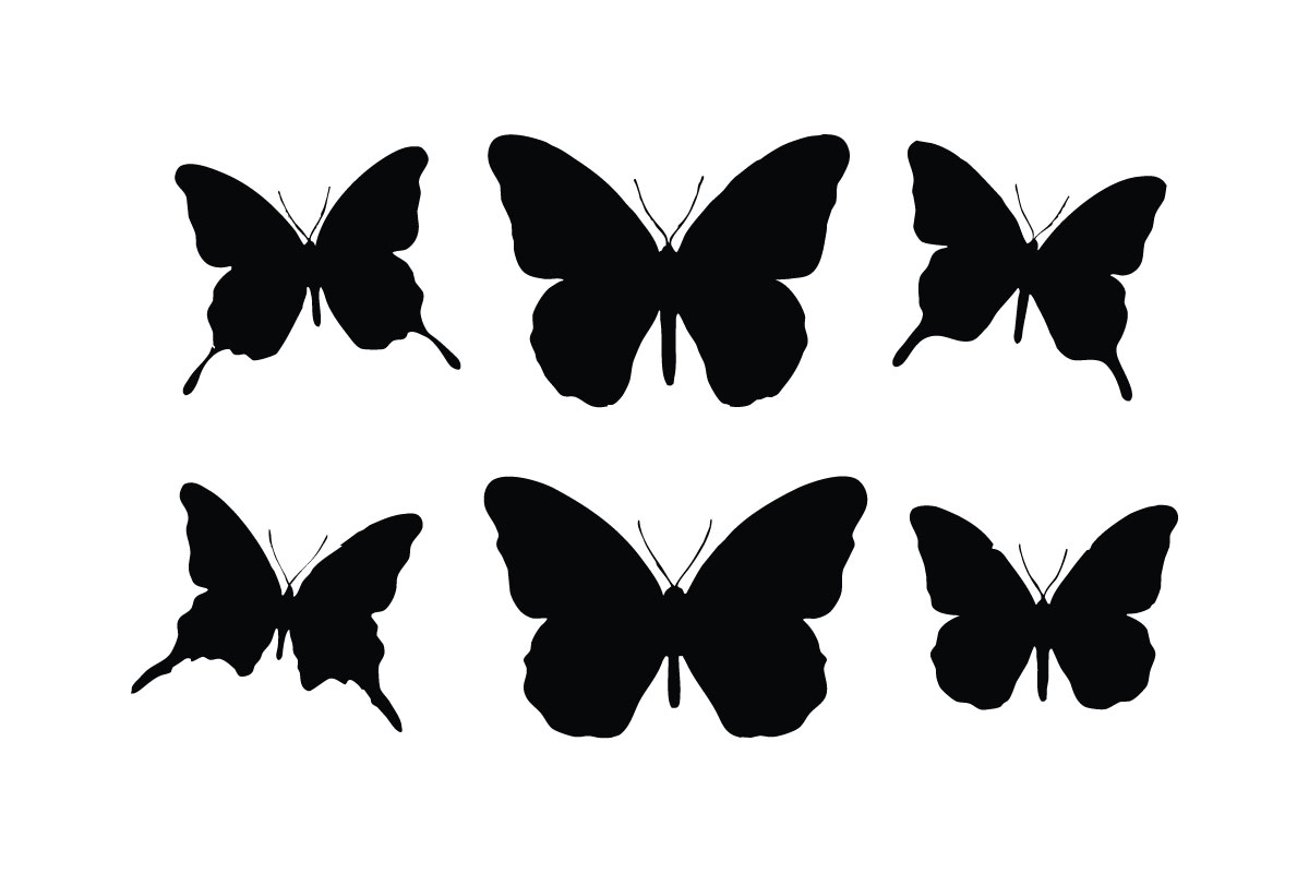 Butterfly flying silhouette vector