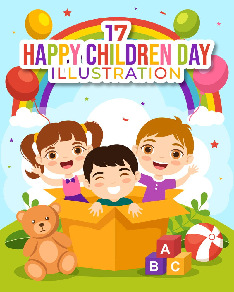 17 Happy Children Day Vector Illustration