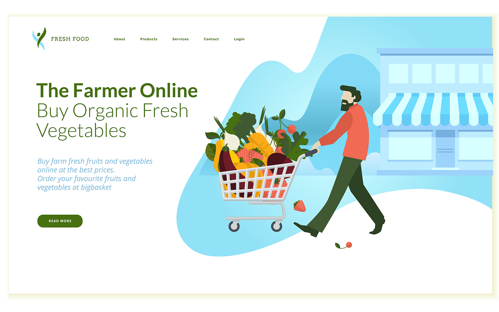 Web Page Design Template For Food And Drink V4 Illustration
