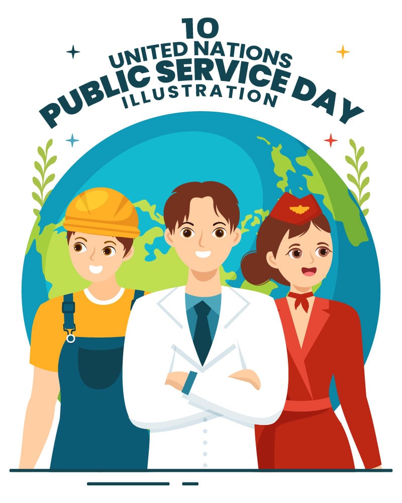 10 United Nations Public Service Day Illustration