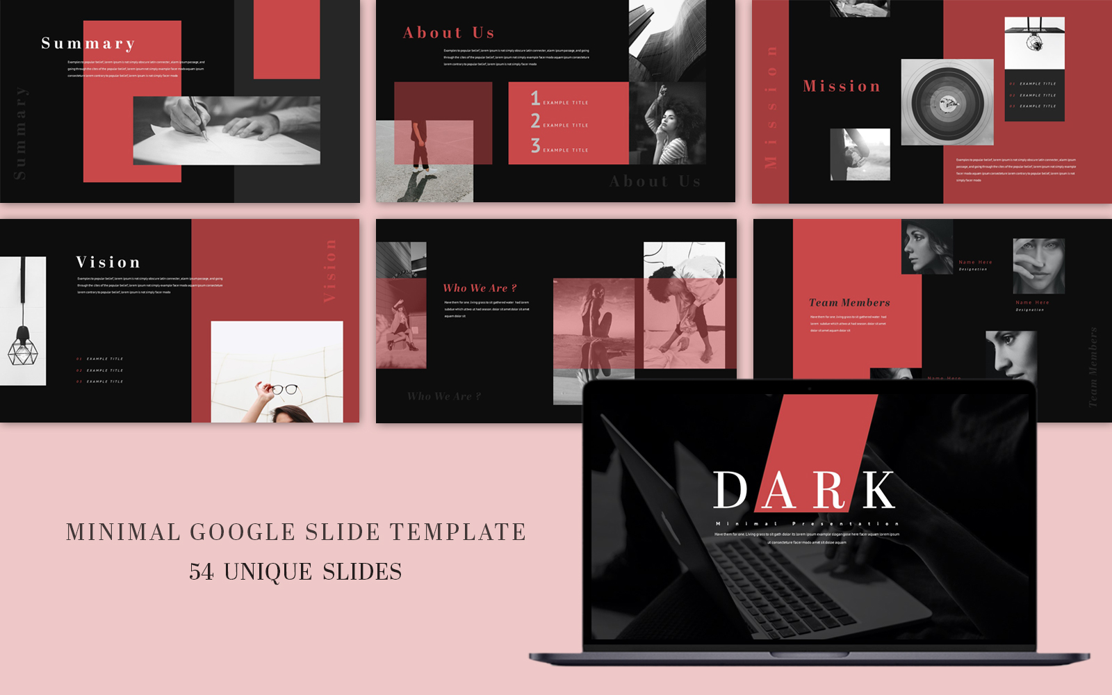 Dark Simple Minimal Google Slides Presentation Template