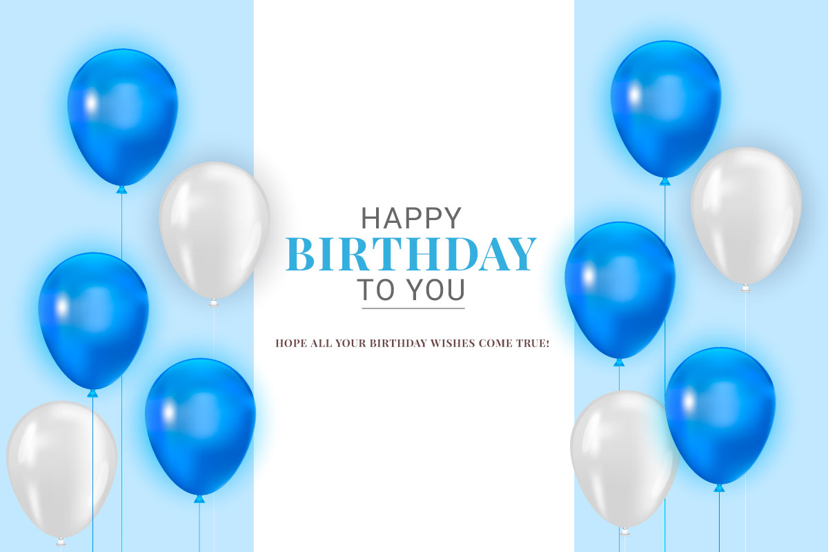 vector happy birthday design with balloon falling confetti on light background