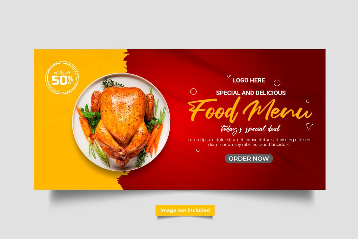 vector luxury food web banner social media promotion banner post design idea template