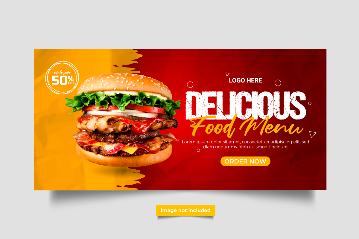 vector luxury food web banner social media promotion banner idea  post design template