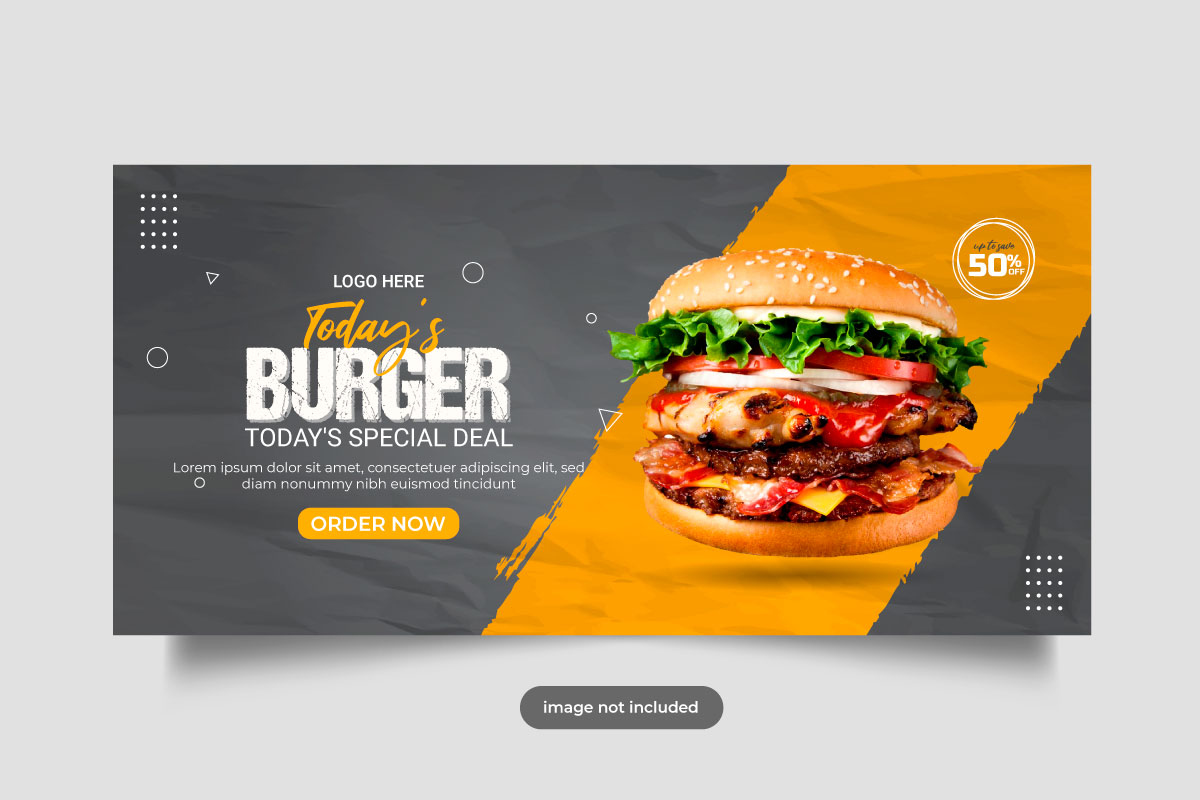 vector luxury food web banner social media promotion banner post design template concept