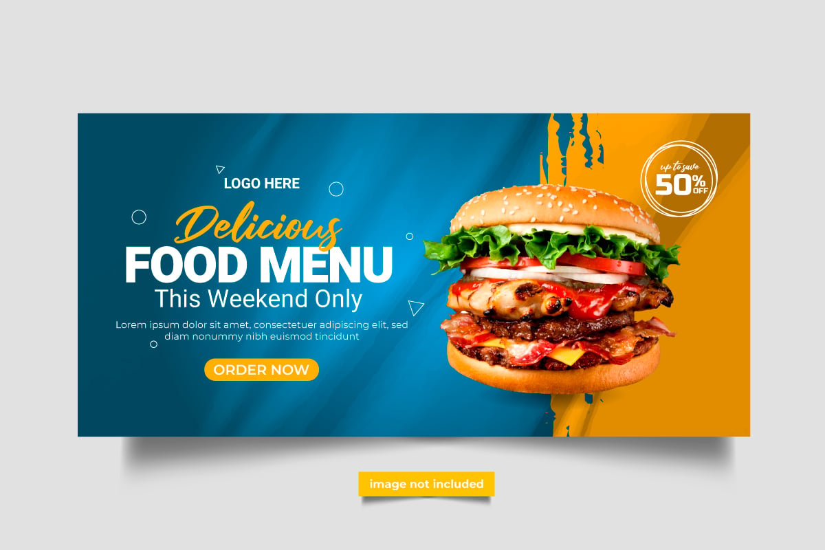 Food web banner social media promotion banner post design templat