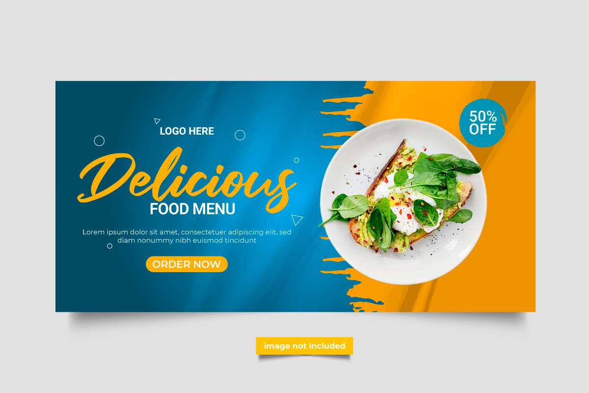 vector luxury food web banner social media promotion banner post design vector template
