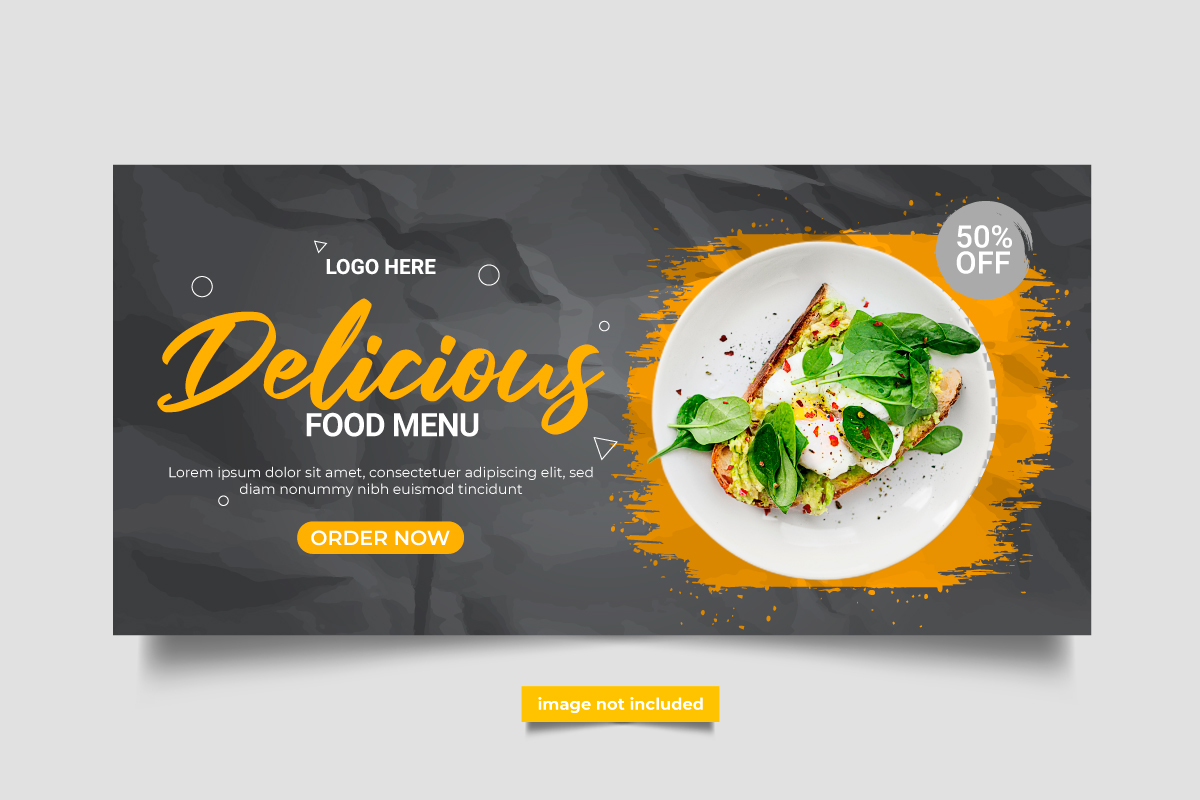 vector luxury food web banner social media promotion banner  design template