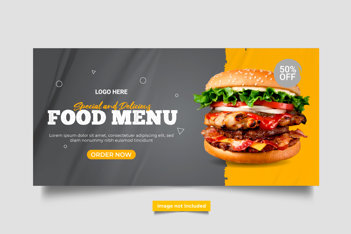 vector luxury food web banner social media post  promotion banner post design template
