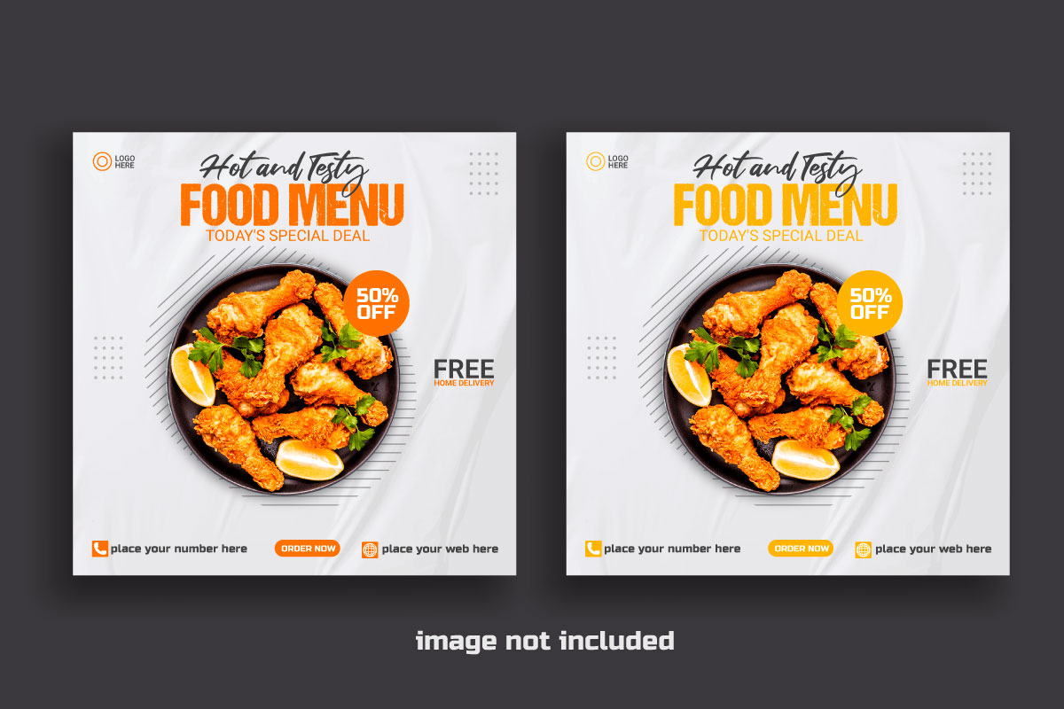 Food social media  post template social media instagram for food promotion simple banner design