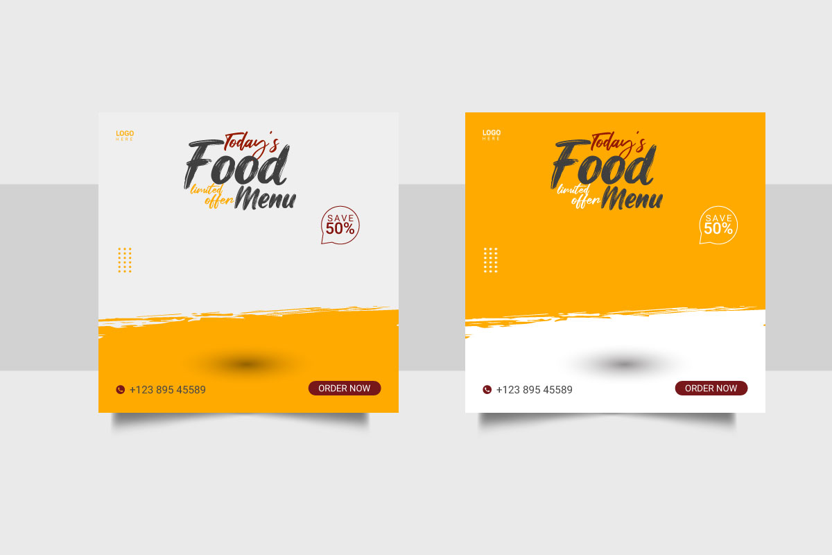 Food social media  posts template social media  for food promotion simple banners