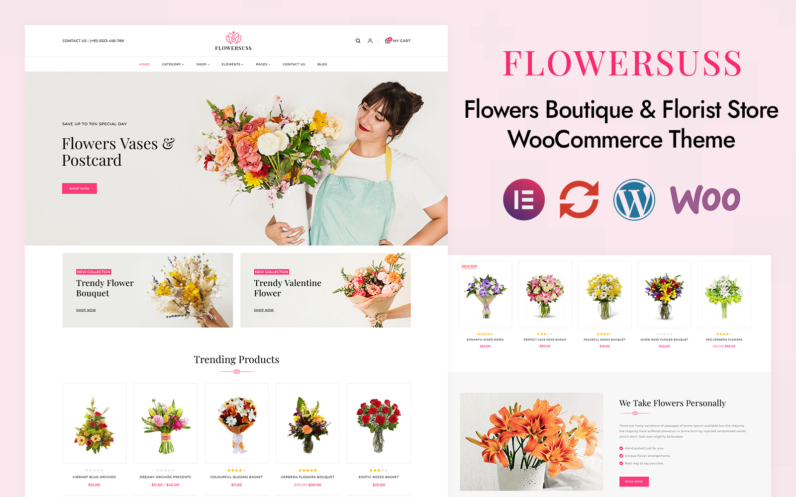 Flowersuss - Florist and Flower Store Elementor WooCommerce Responsive Theme