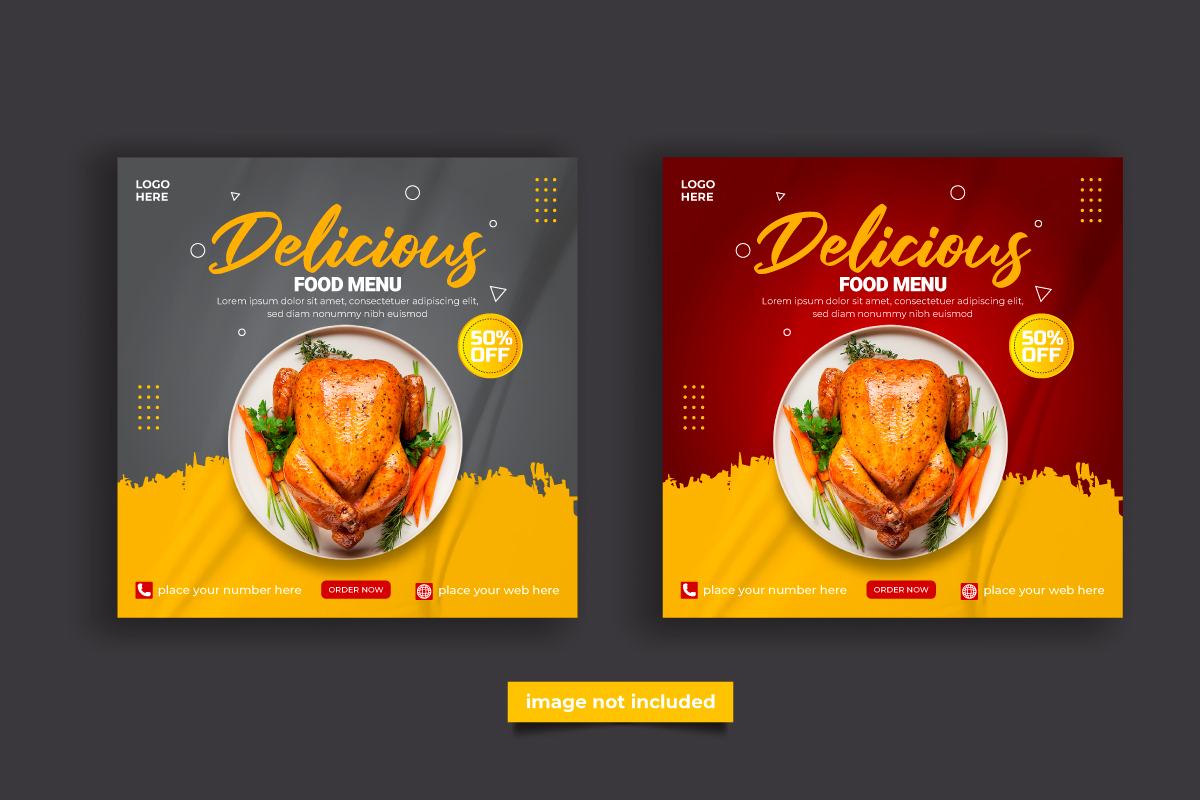 Food banner social media post template ads. Editable social media template