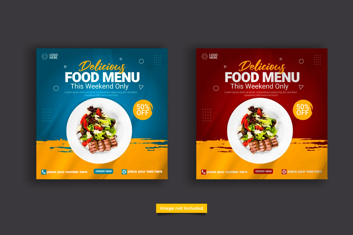 Food banner social media post template ads. Editable social media vector  templates for promotions.