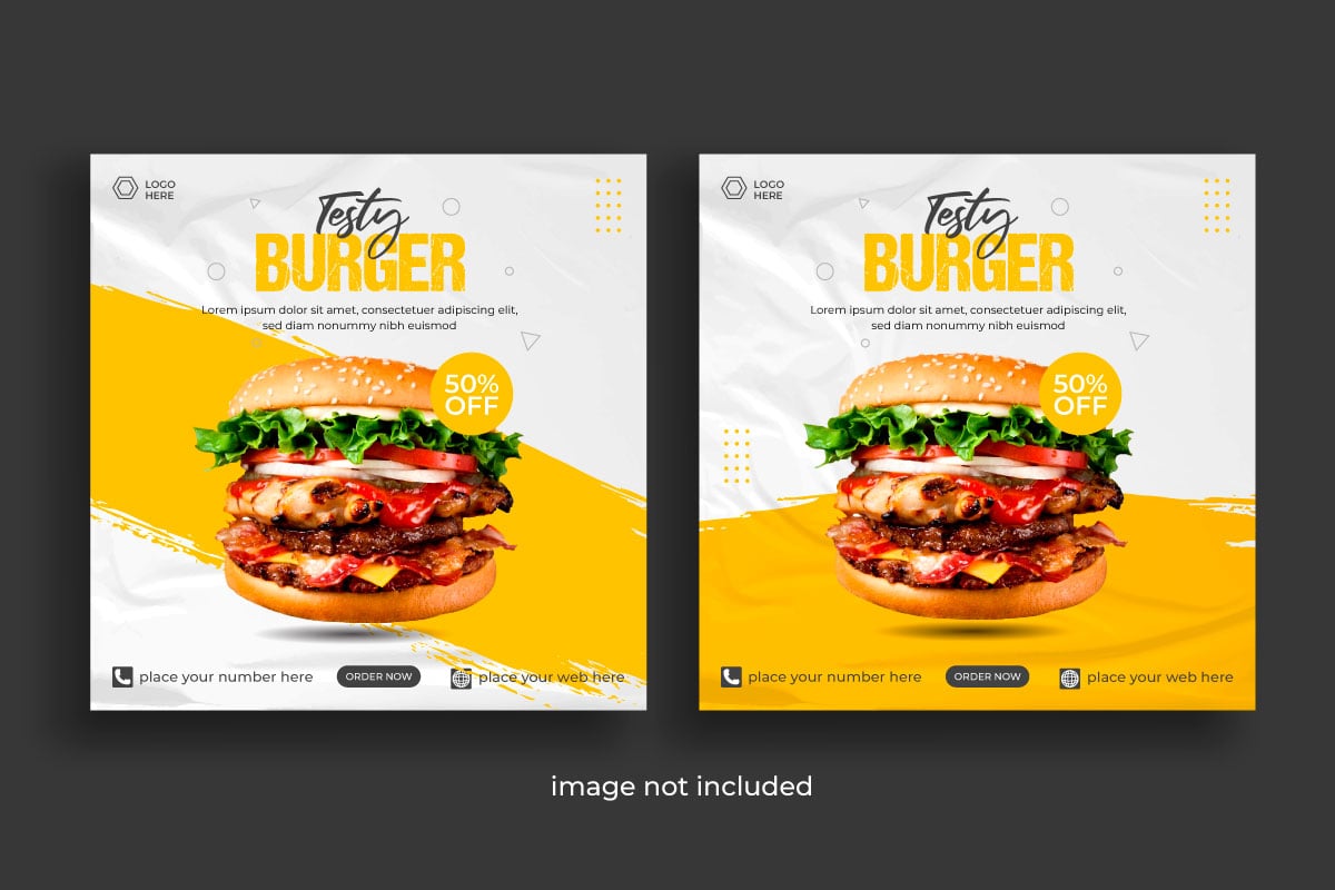 Food banner social media post template design ads. Editable social media template