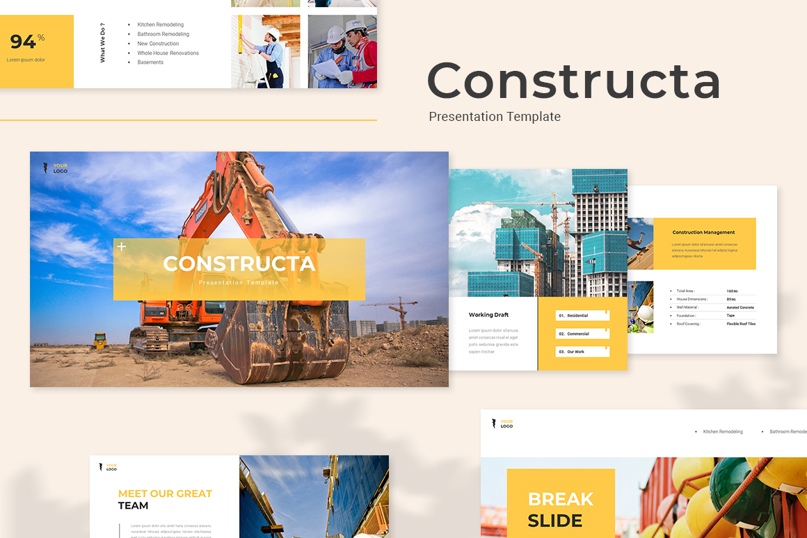 Constructa - Construction Google Slides Template