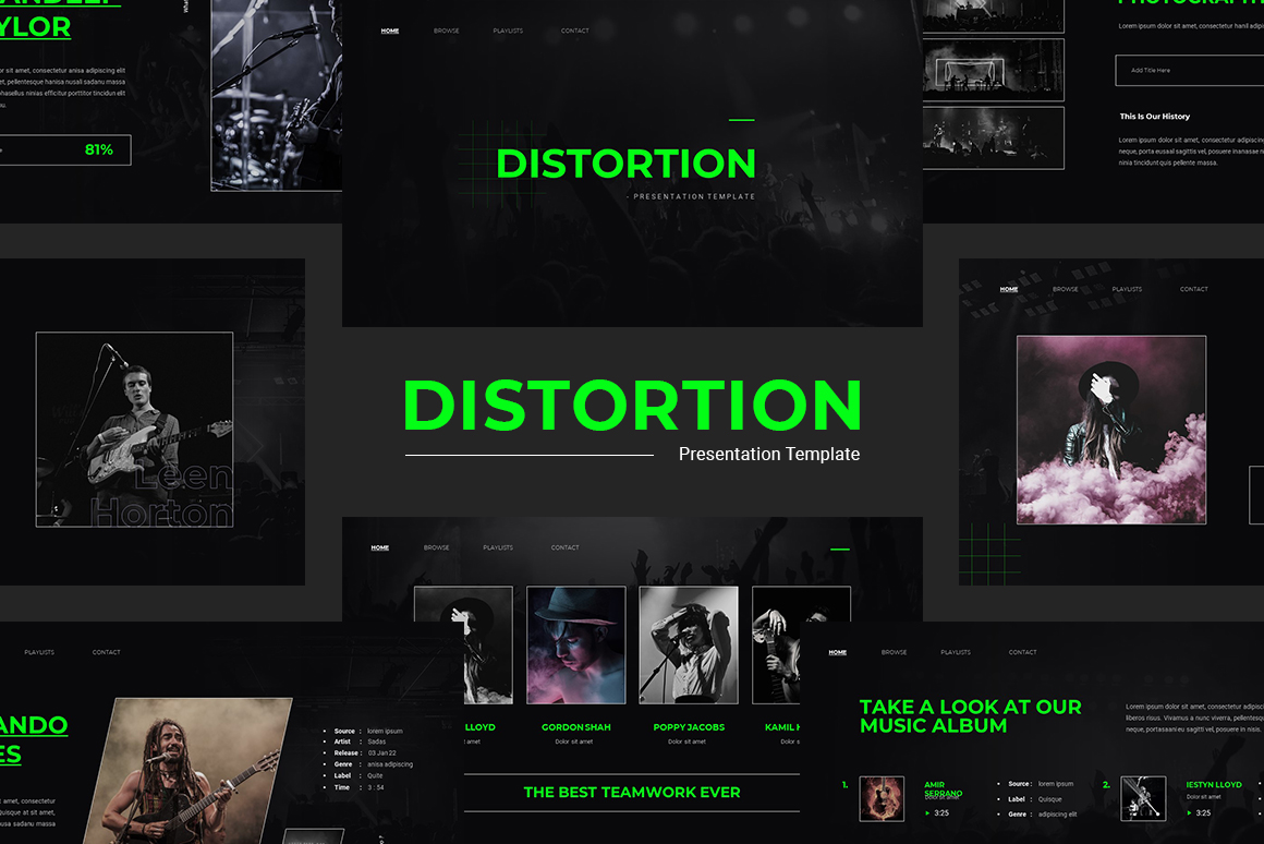 Distortion - Music Google Slides Template