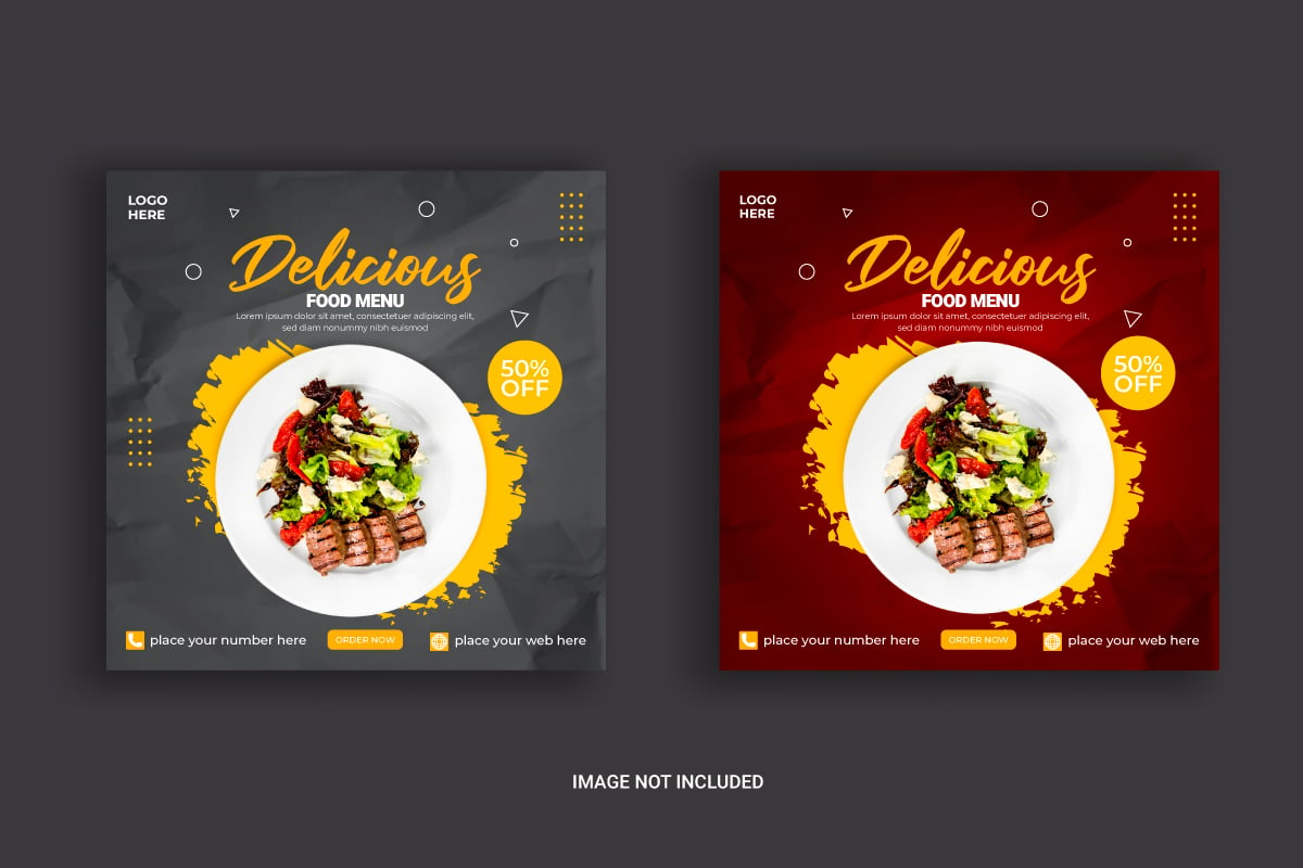 Food restaurant business marketing social media post or web banner template design