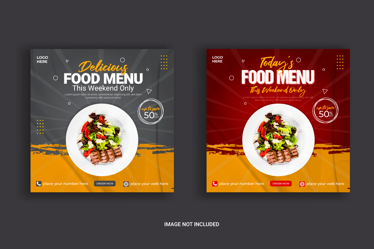 Food restaurant business marketing social media post or web banner template design  idea