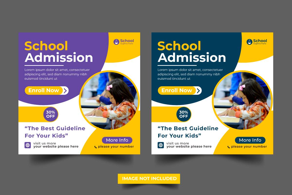 School education admission social media post banner template web banner post