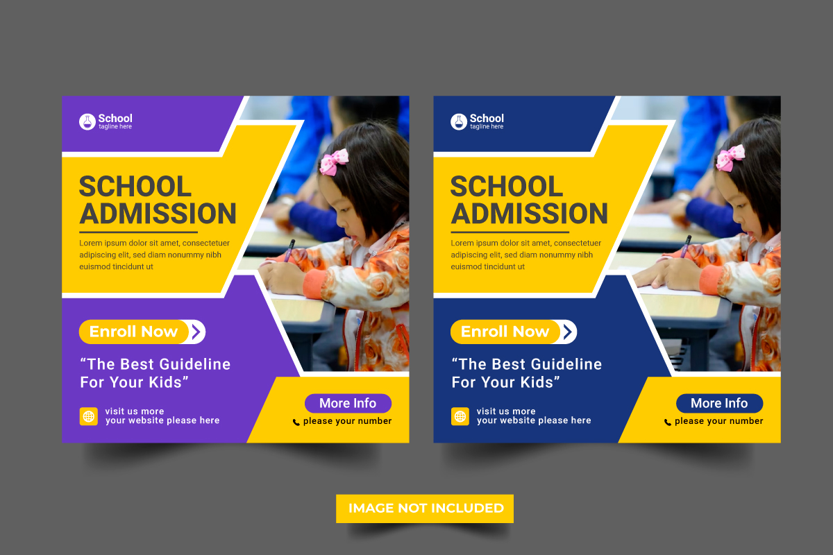 School admission social media post banner template school admission social media post