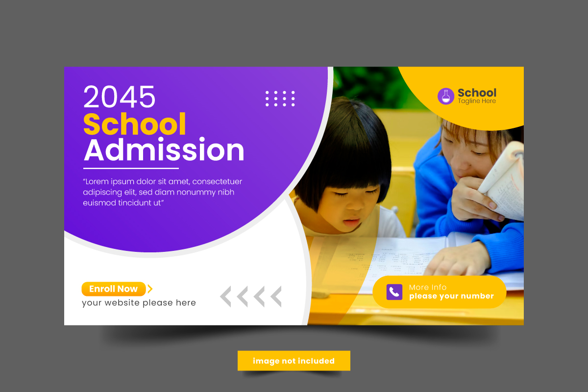 Back to school  web banner post social media post banner templateschool admission