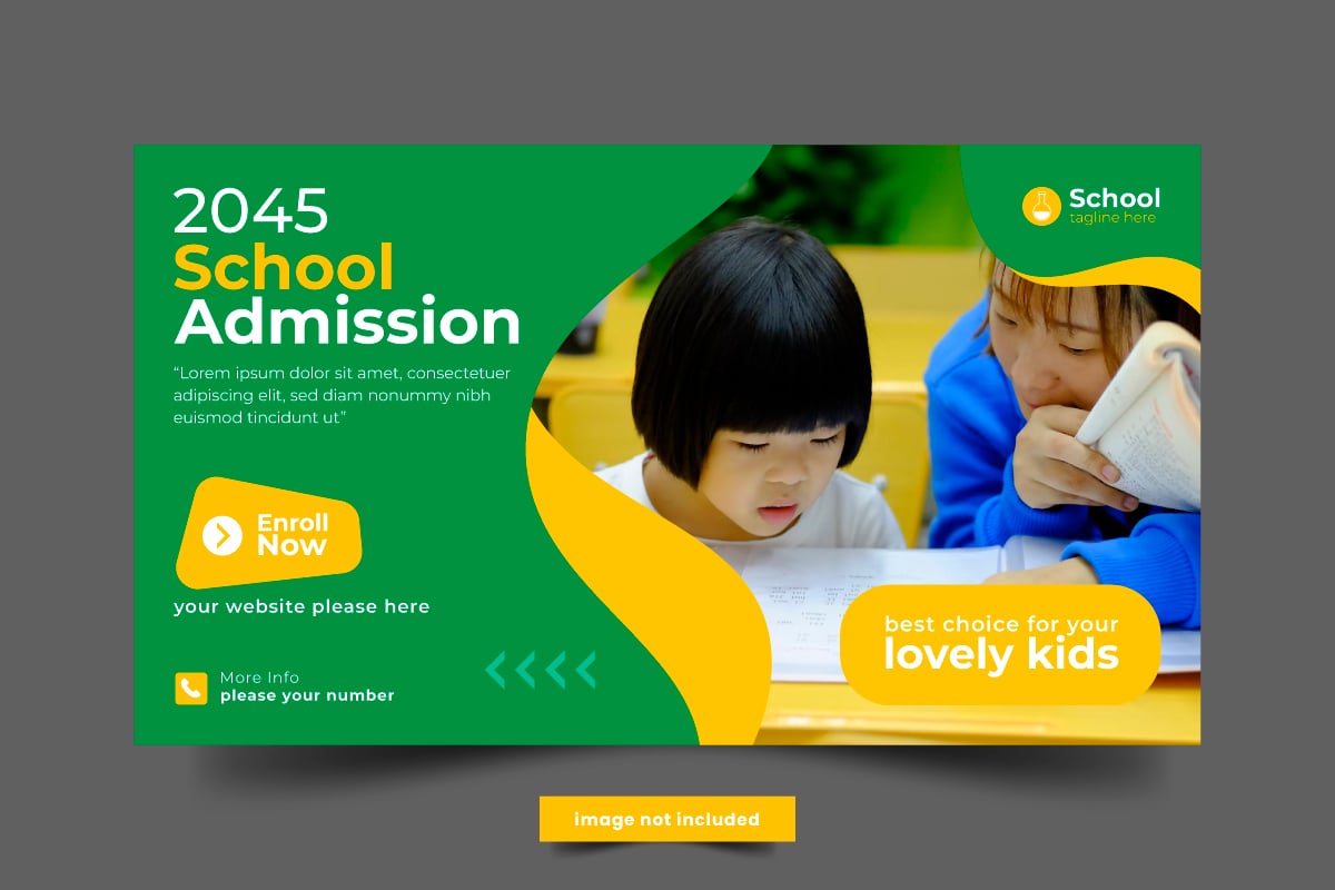 school admission web banner  post  design social media post banner template