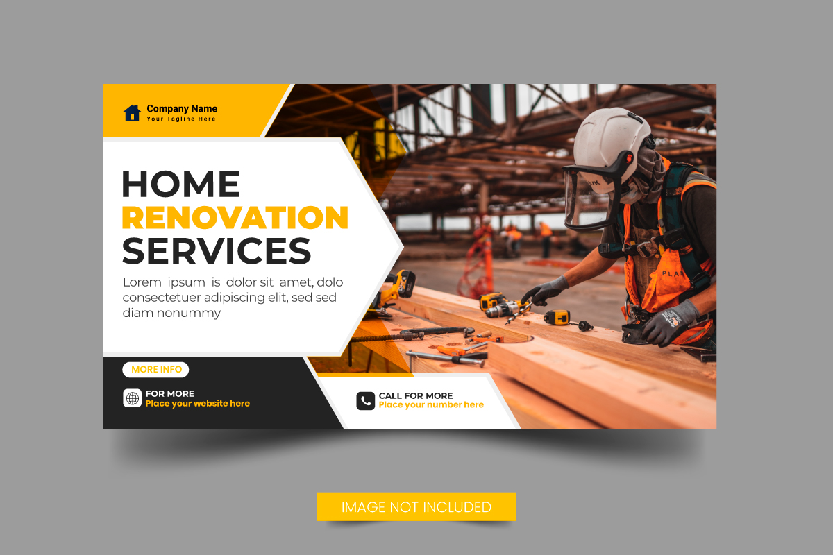 Vector handyman home repair web banner social media post  home service post design