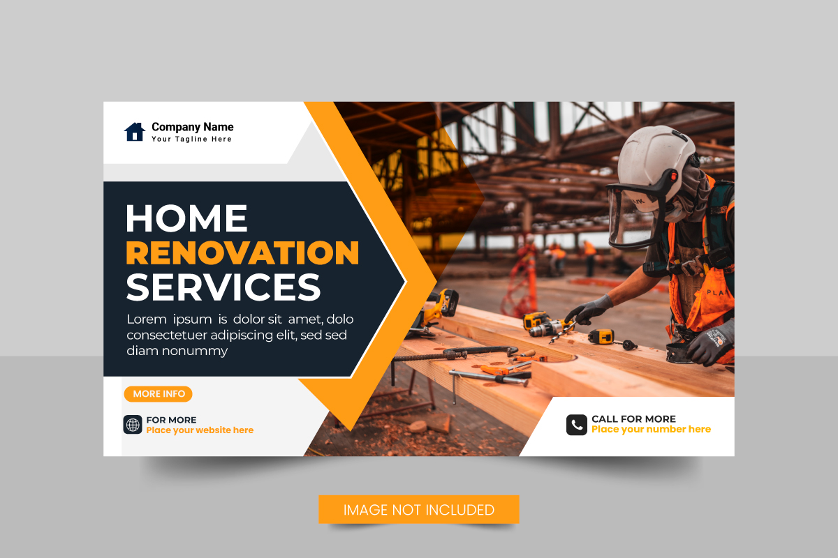 Vector handyman home repair web banner social media post  home service