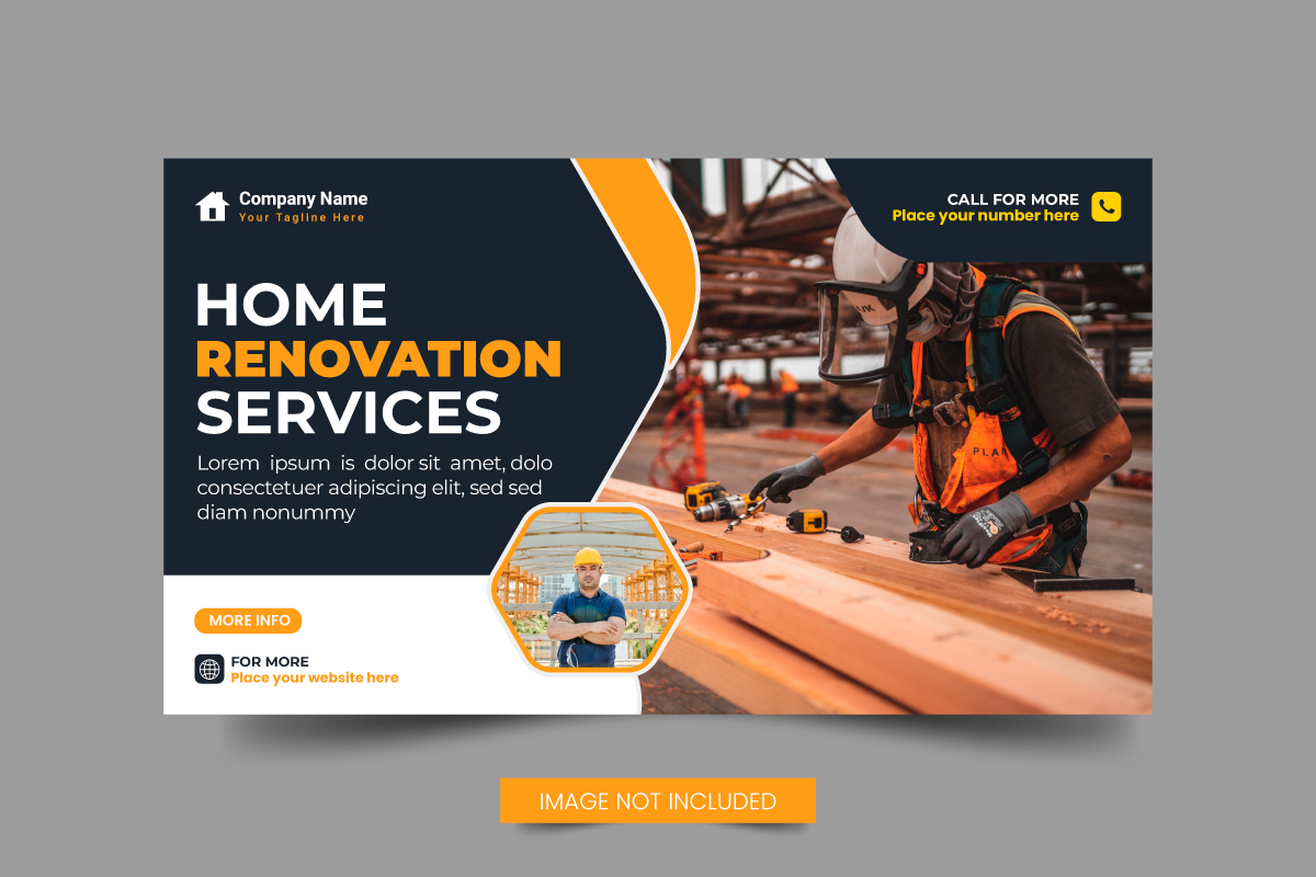 Vector handyman home repair web banner social media post  home service post concept
