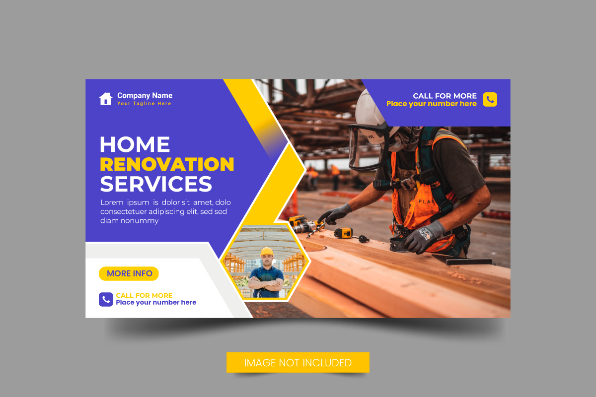 Handyman home repair web banner social media post  home service design