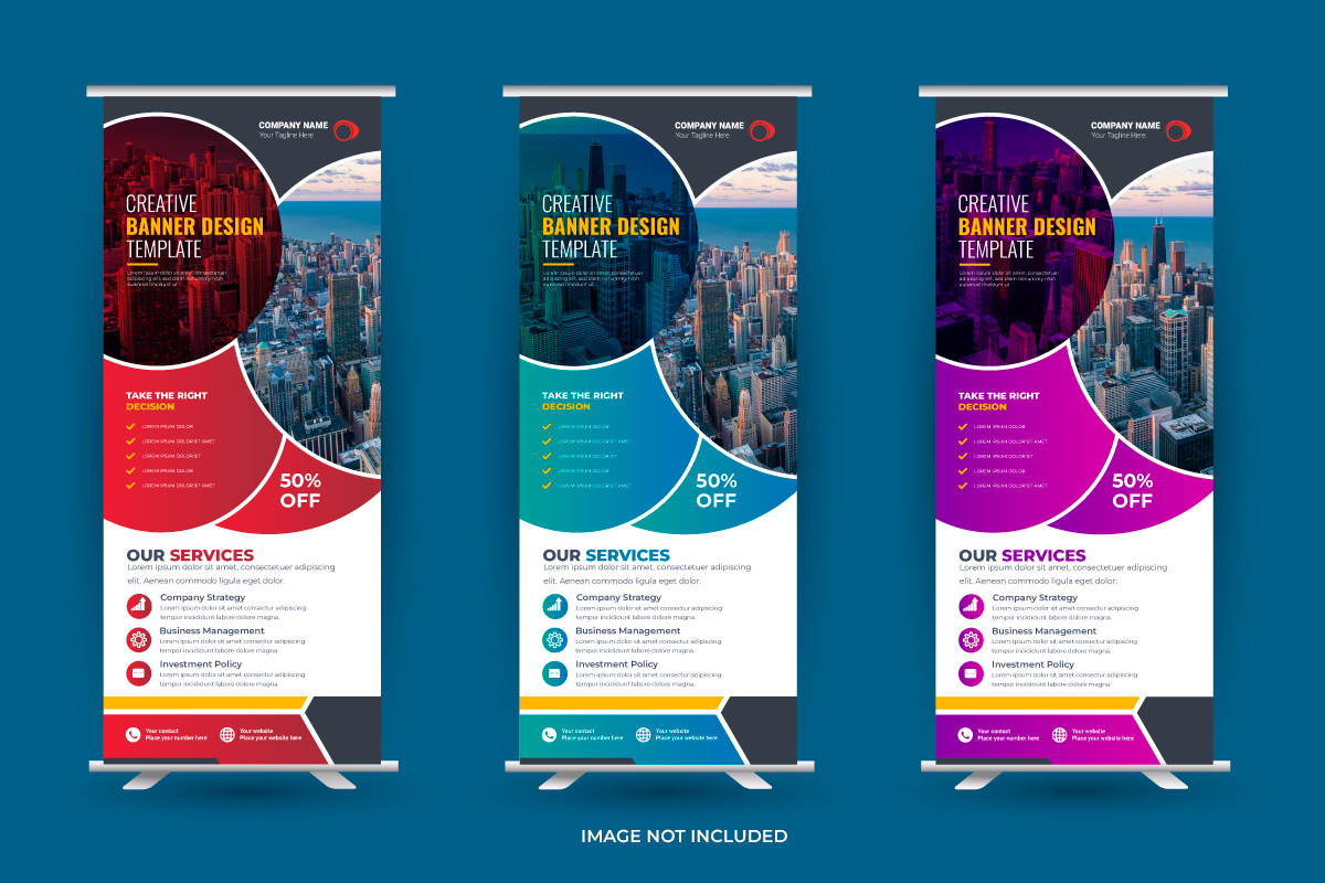 Roll up display standee banner  and  business rack card or dl flyer template