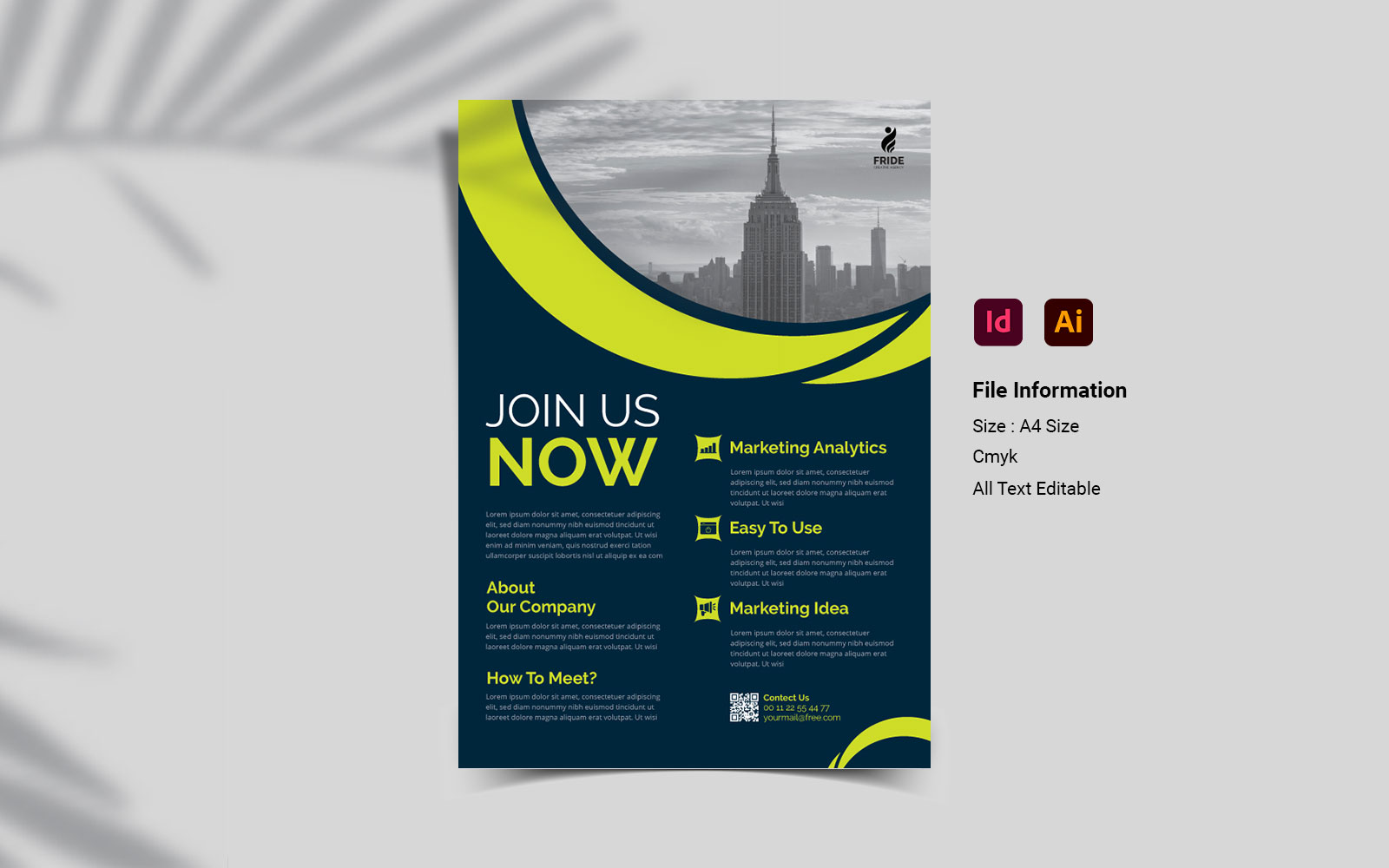 Indesign & Illustrator Printable A4 Business Flyer Template