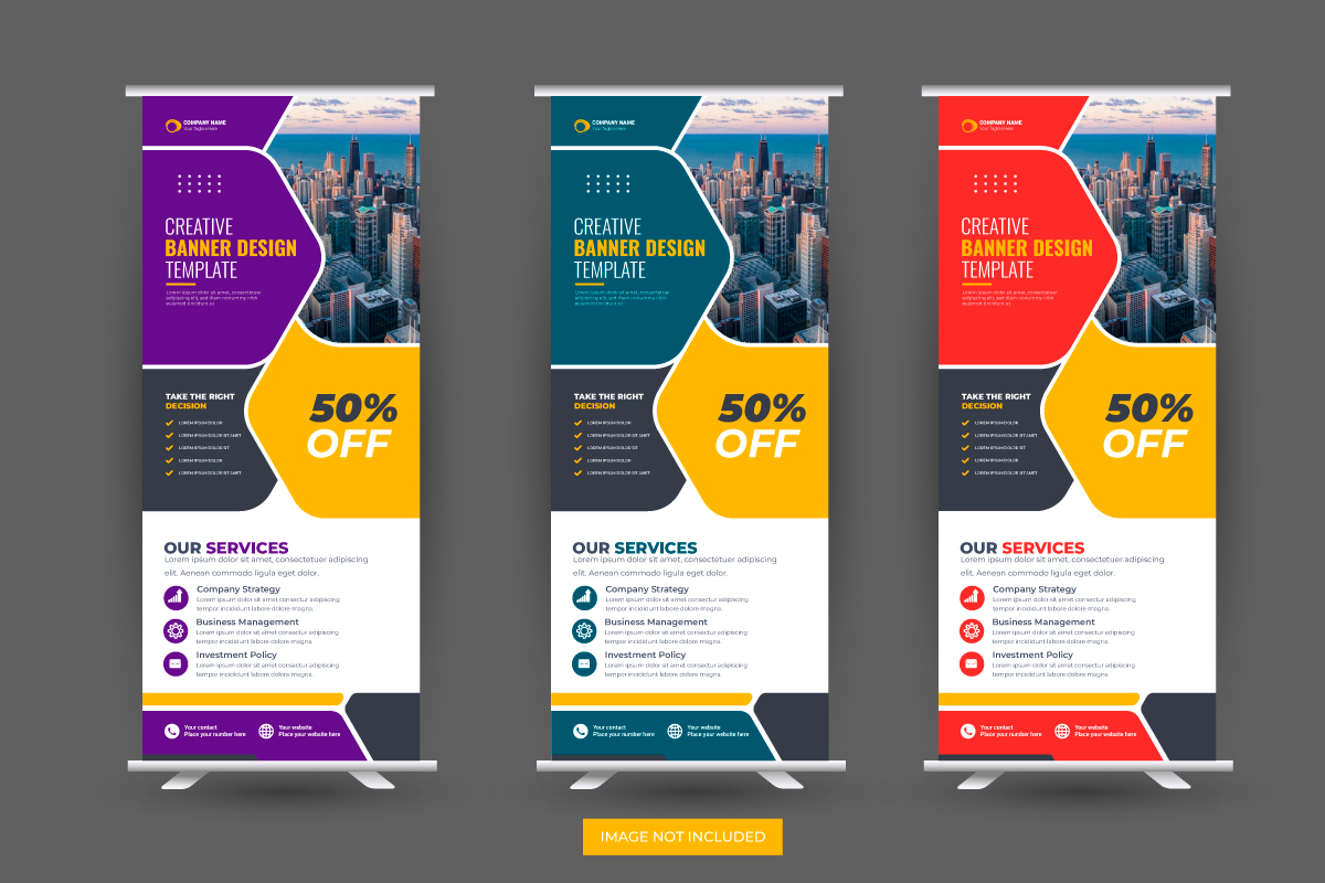 Professional modern corporate stand roll up banner and pull up banner template