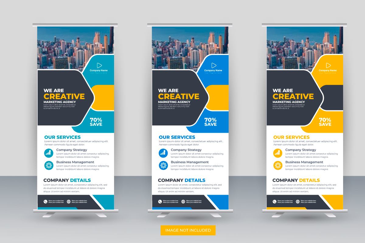 Professional modern corporate stand roll up banner and pull up banner template design
