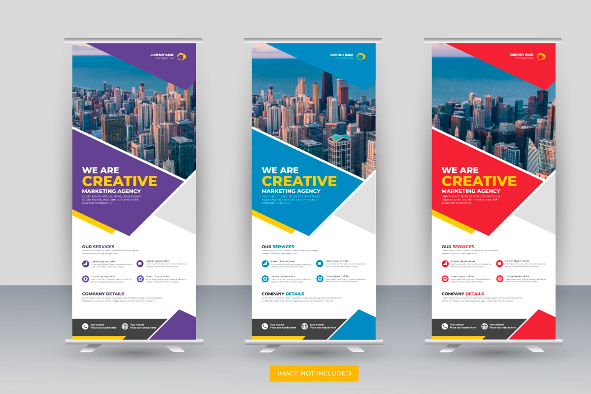 Vector professional modern corporate stand roll up banner and pull up banner