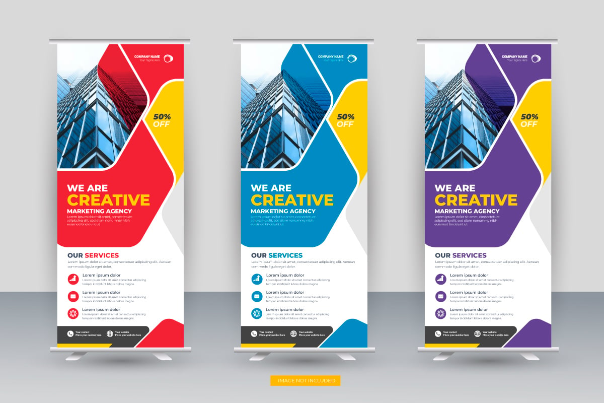 Professional modern corporate stand roll up banner and pull up banner design