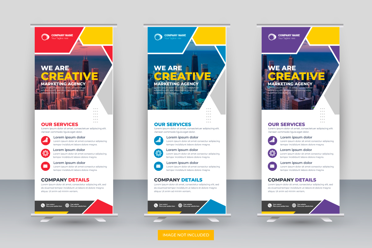 Professional modern corporate stand roll up banner and pull up banner Vector  template