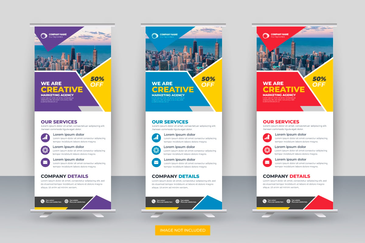 Vector professional modern corporate stand roll up banner and pull up banner Vector  template