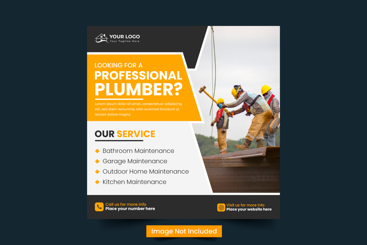 Construction and handyman home repair web banner social media post  home service post