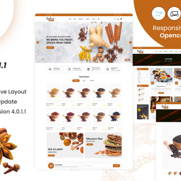 Kitchen Grocery OpenCart Templates 330134