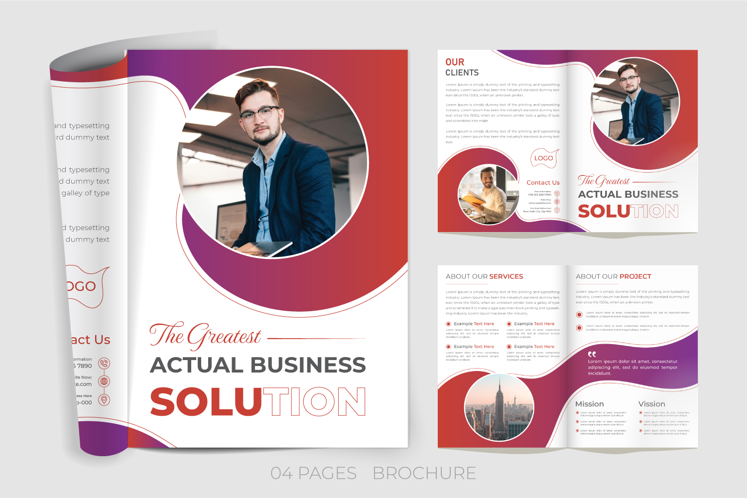 Printable Bifold Brochure Design - Corporate Identity Template