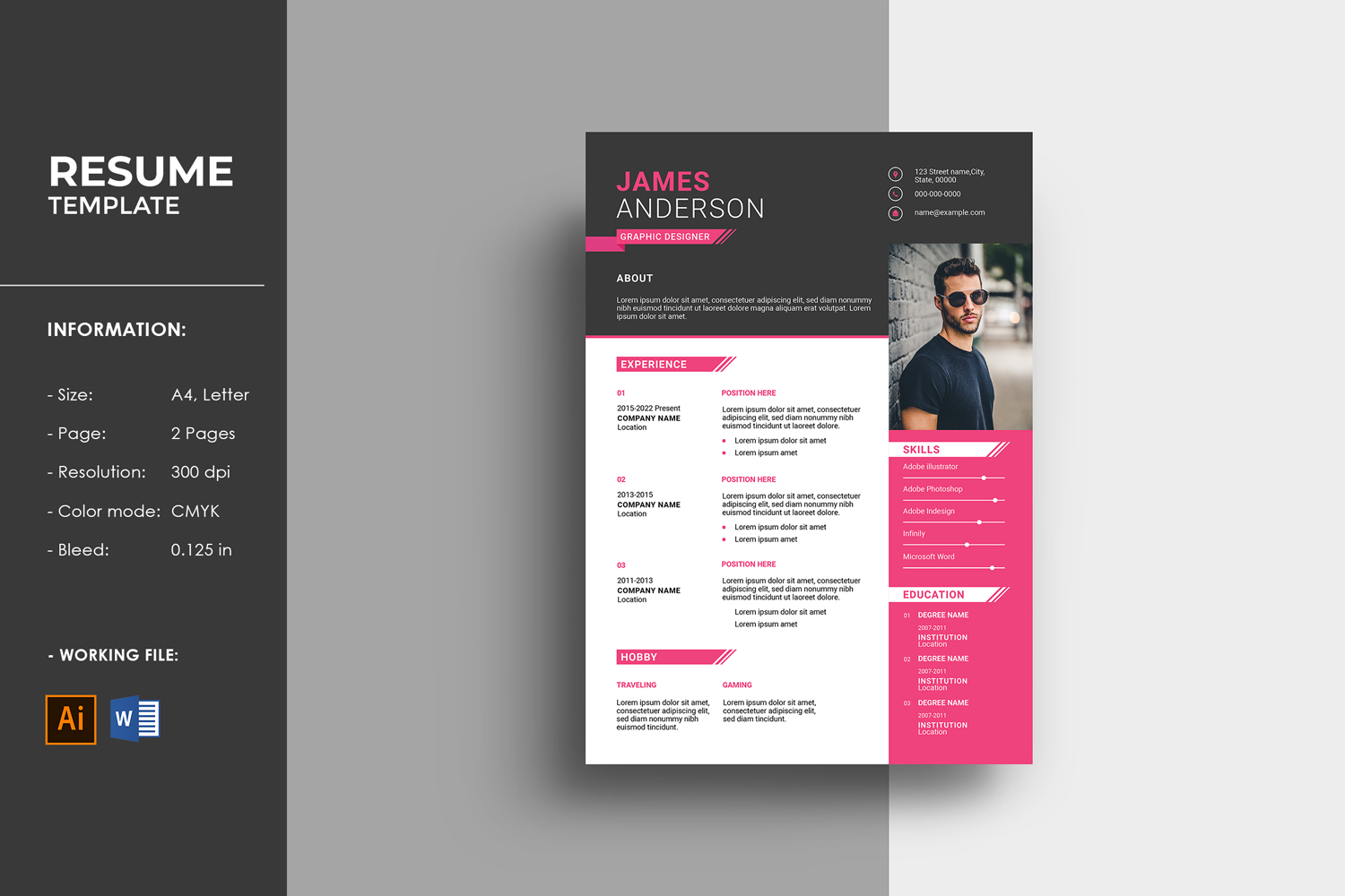 James Printable Resume / Cv Template