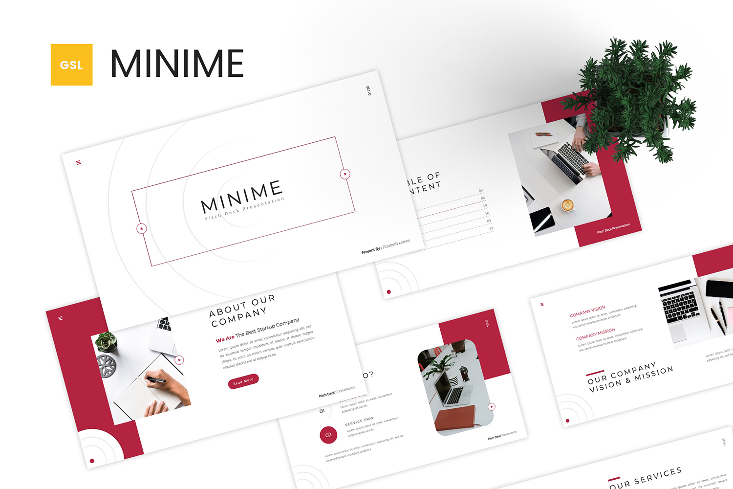 Minime - Pitch Deck Google Slides Template